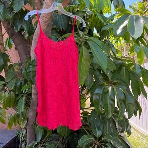 Moon dance Red lingerie lace slip with sequin details!